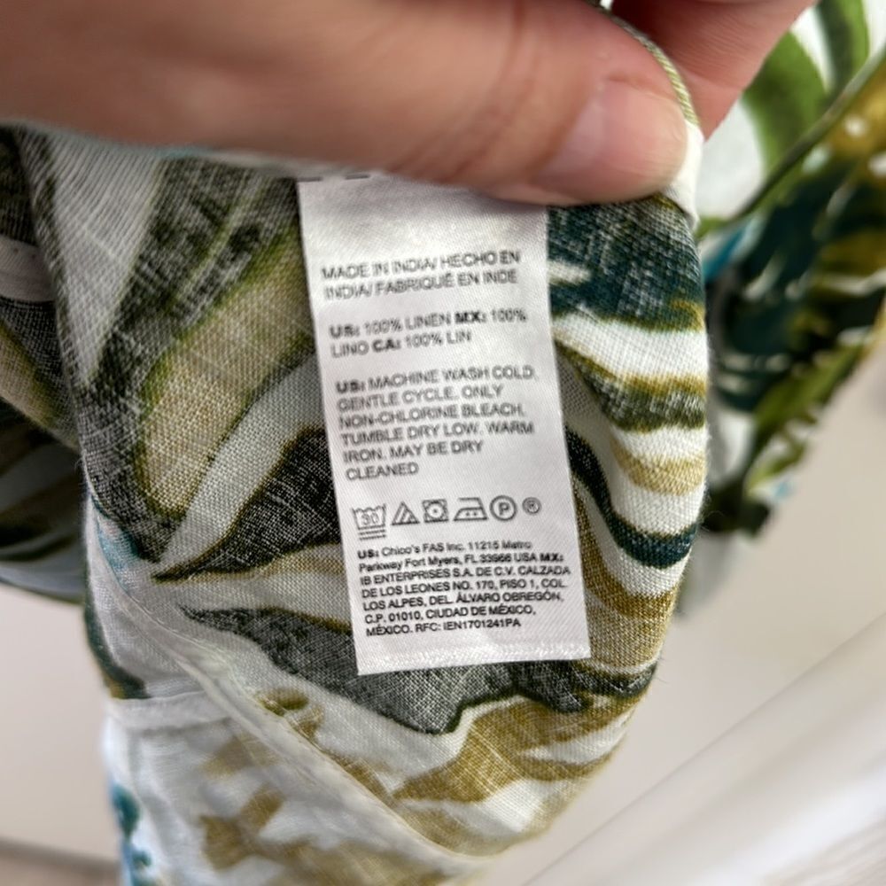 ⭐️Chico's Zip-Front Tropical-Print Linen Jacket - Picture 5 of 5